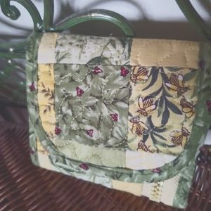 Cloth Wallet Adorable and Clean Green and Garden Patchwork with Bees
